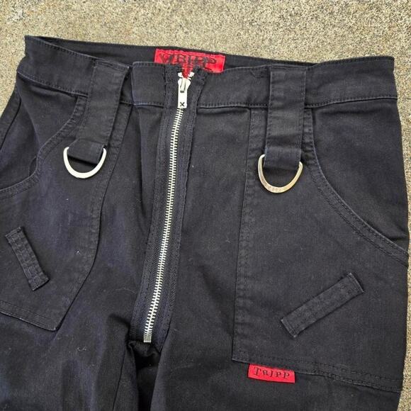 Vtg Y2k TRIPP NYC Multi Strap Zippers D-ring Grunge Goth Bondage Pants 26" Waist - Picture 2 of 8